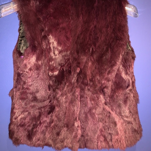 Purple fur vest real leather - Picture 6 of 9